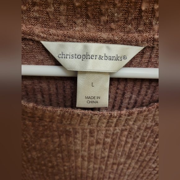 Christopher and Banks 3/4 Sleeve Sweater with Button Detail Size L - Picture 2 of 6